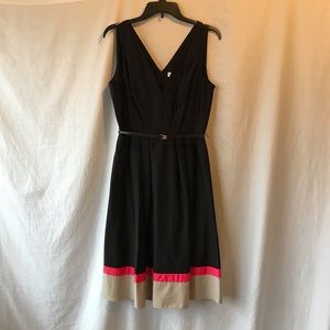 Calvin Klein knee length dress w/ belt, size 6